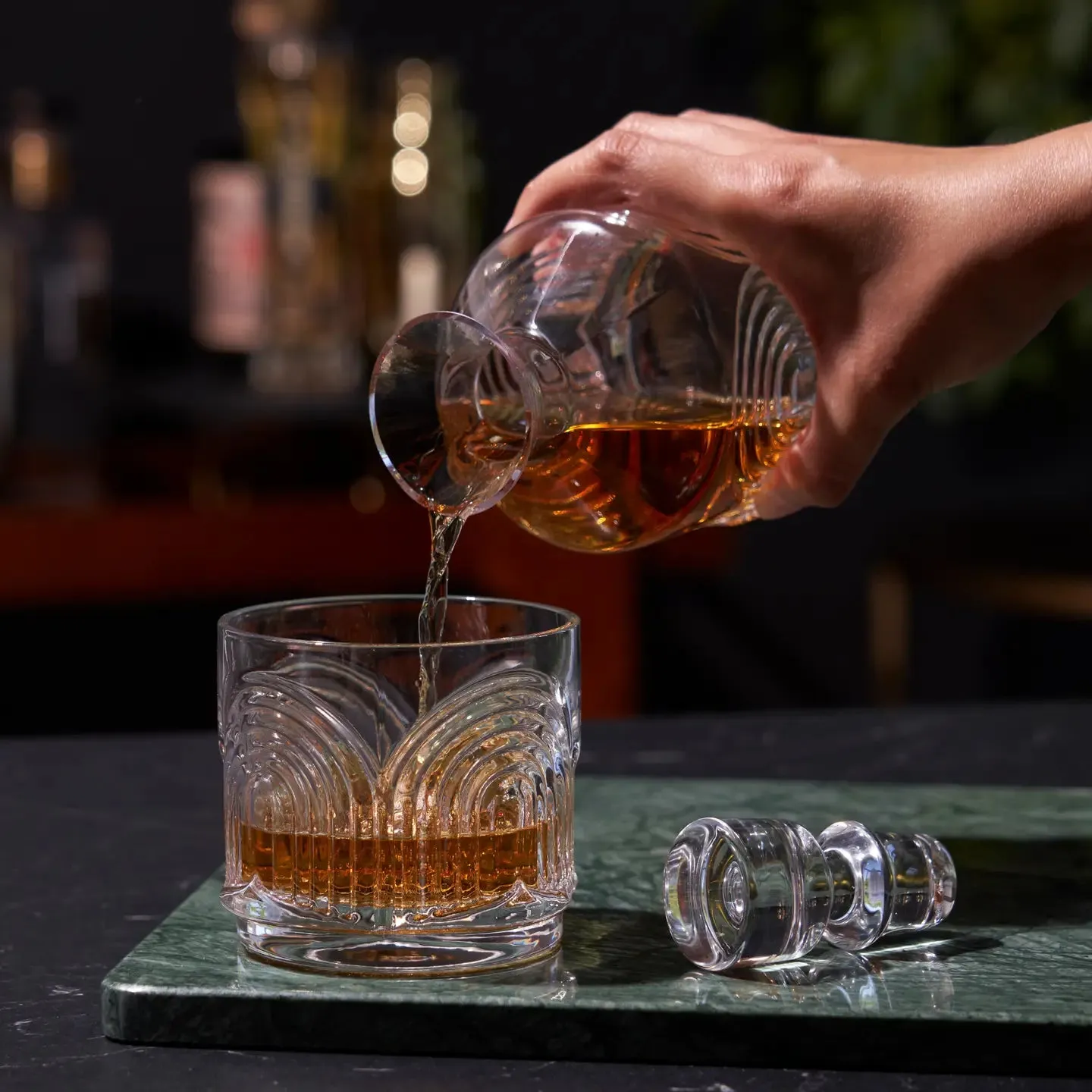 Beau Stacking Crystal Decanter & Tumbler Set