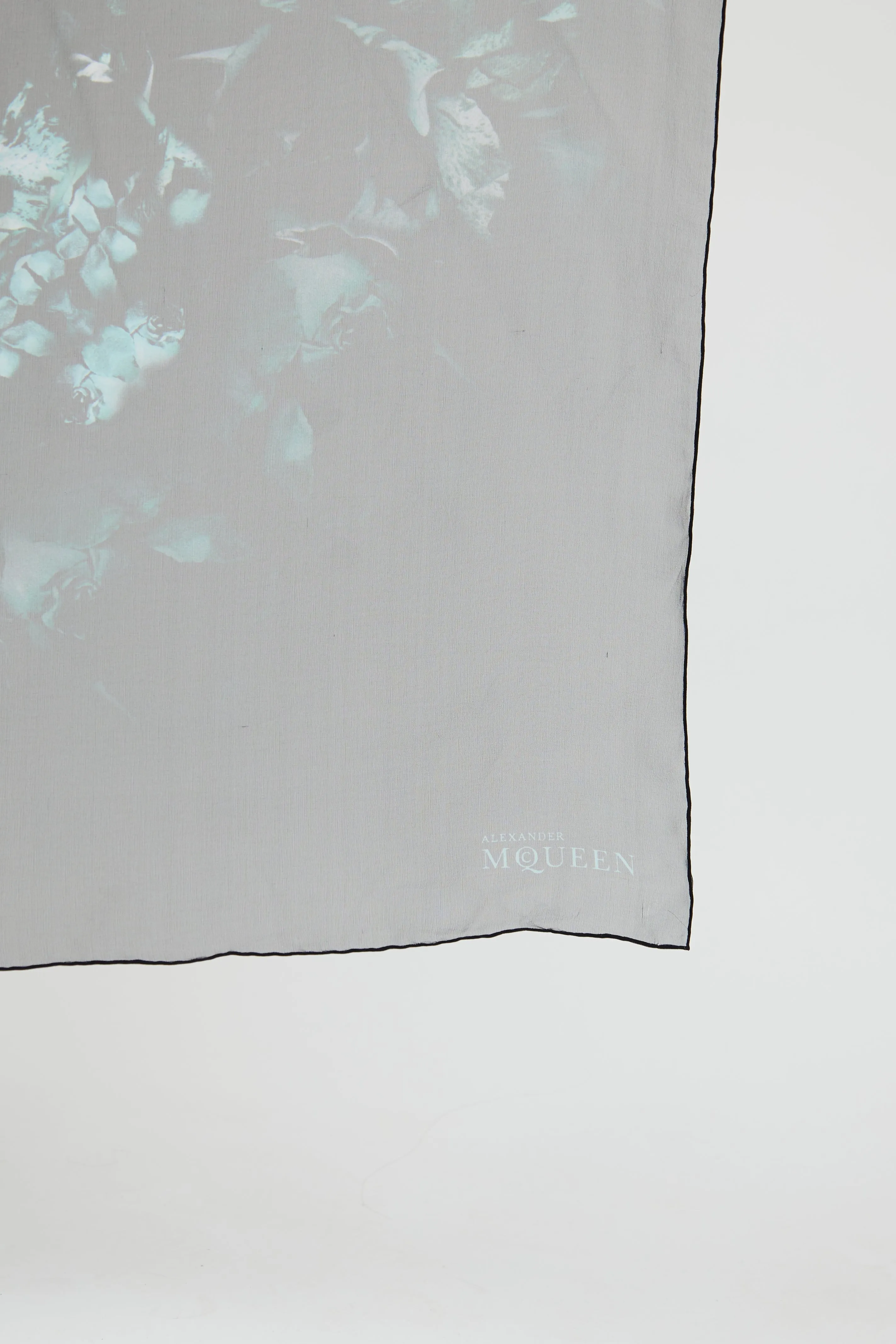 Black & Green Silk Skull Scarf