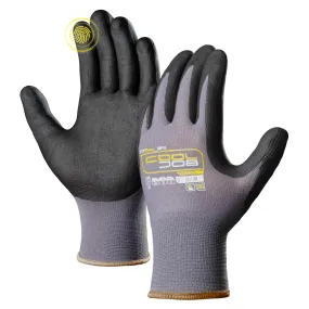 COOLJOB 36 Pairs Safety Work Gloves Microfoam Nitrile Rubber Coated, Seamless Knit Nylon Gloves with Full Fingers Touchscreen, Grip Nitrile Dipped, Ideal for Warehouse, Home Improvement, Grey Medium