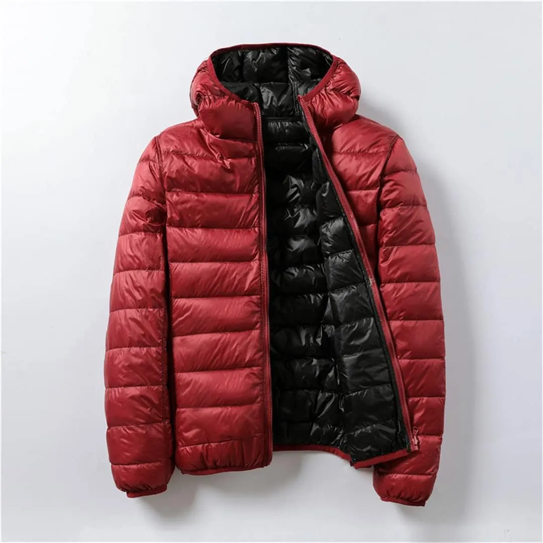 Double Side Women Jacket Ultra Light Duck Down Parkas Female Puffer Jacket Portable Down Coat