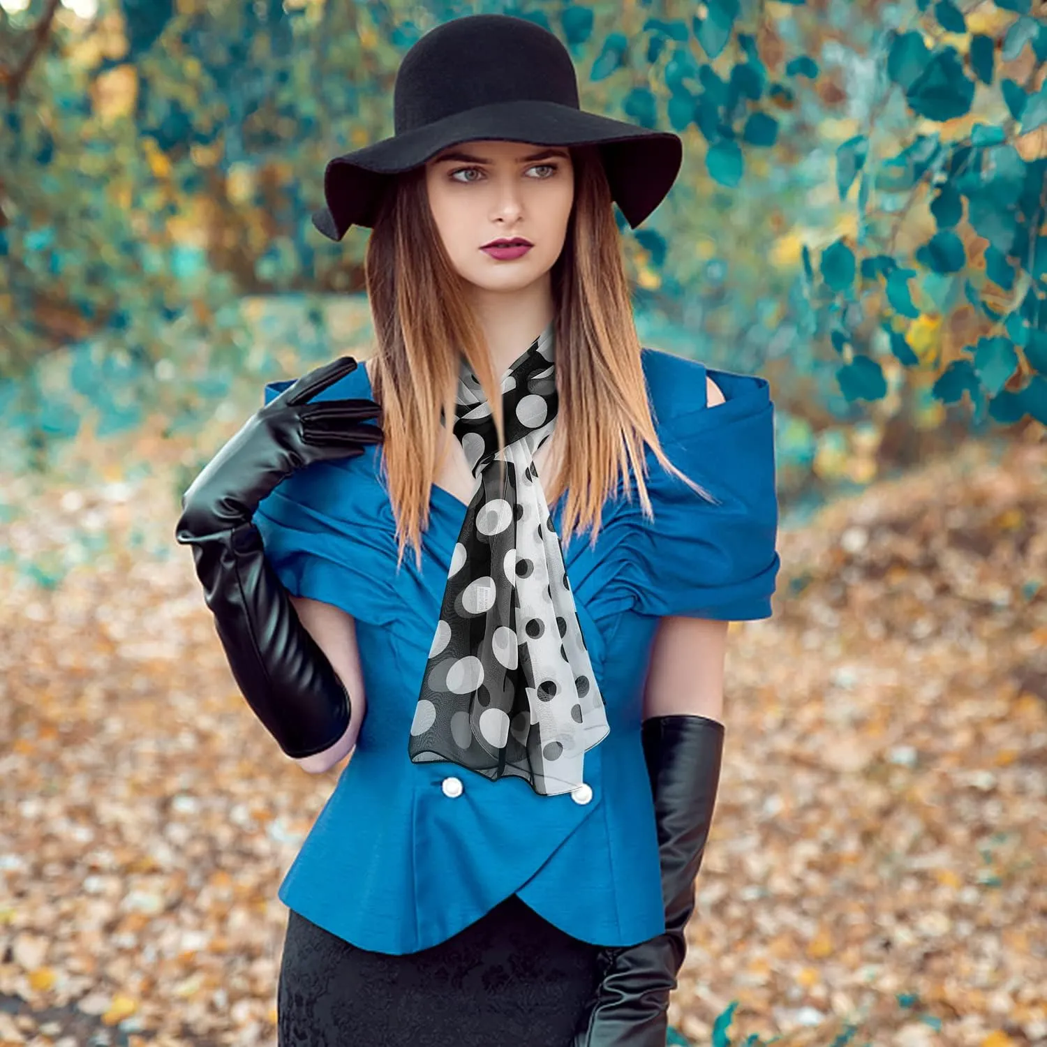 E-Clover Herebuy - Unique Women's Floral Scarves: Chiffon Flowers & Birds Printed Scarf