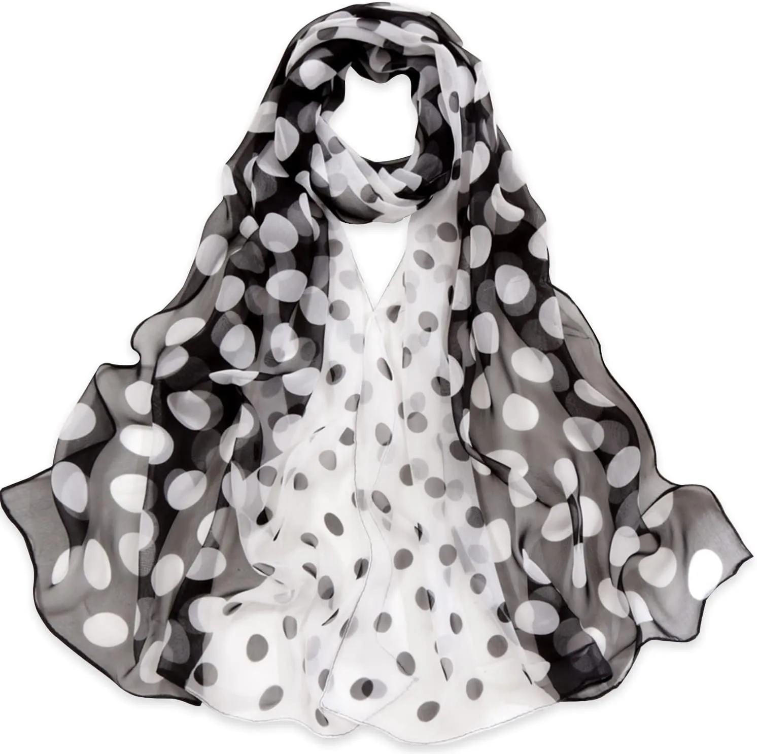 E-Clover Herebuy - Unique Women's Floral Scarves: Chiffon Flowers & Birds Printed Scarf