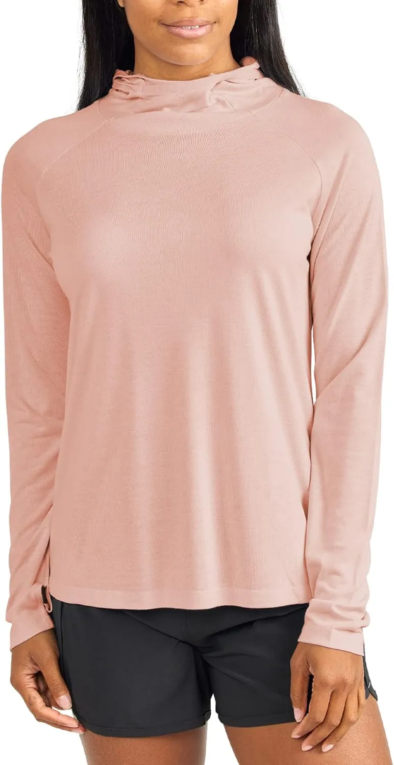 Free Fly Women's Lightweight Hoodie - UPF 40  Sun Protection Moisture Wicking, Breathable Bamboo Viscose Outdoor Shirt