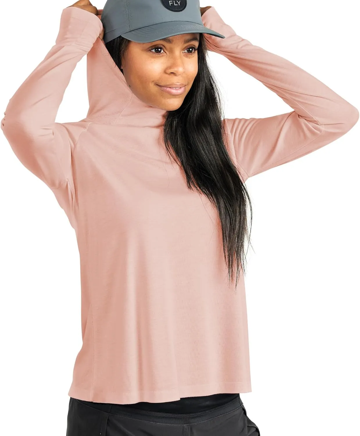Free Fly Women's Lightweight Hoodie - UPF 40  Sun Protection Moisture Wicking, Breathable Bamboo Viscose Outdoor Shirt