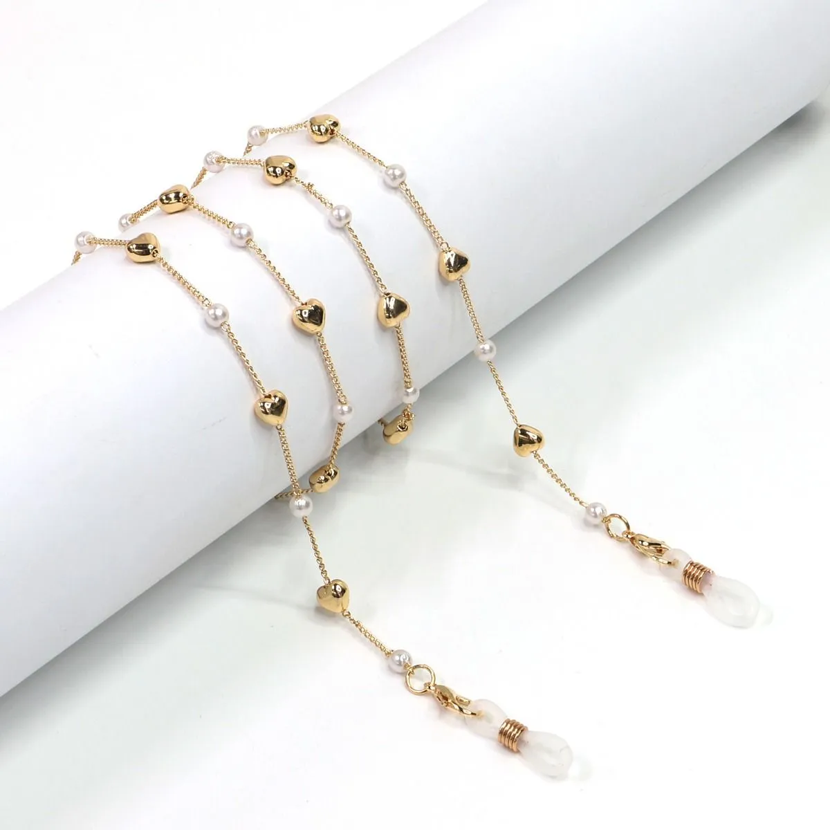 Gold Heart Studded Sunglasses Chain
