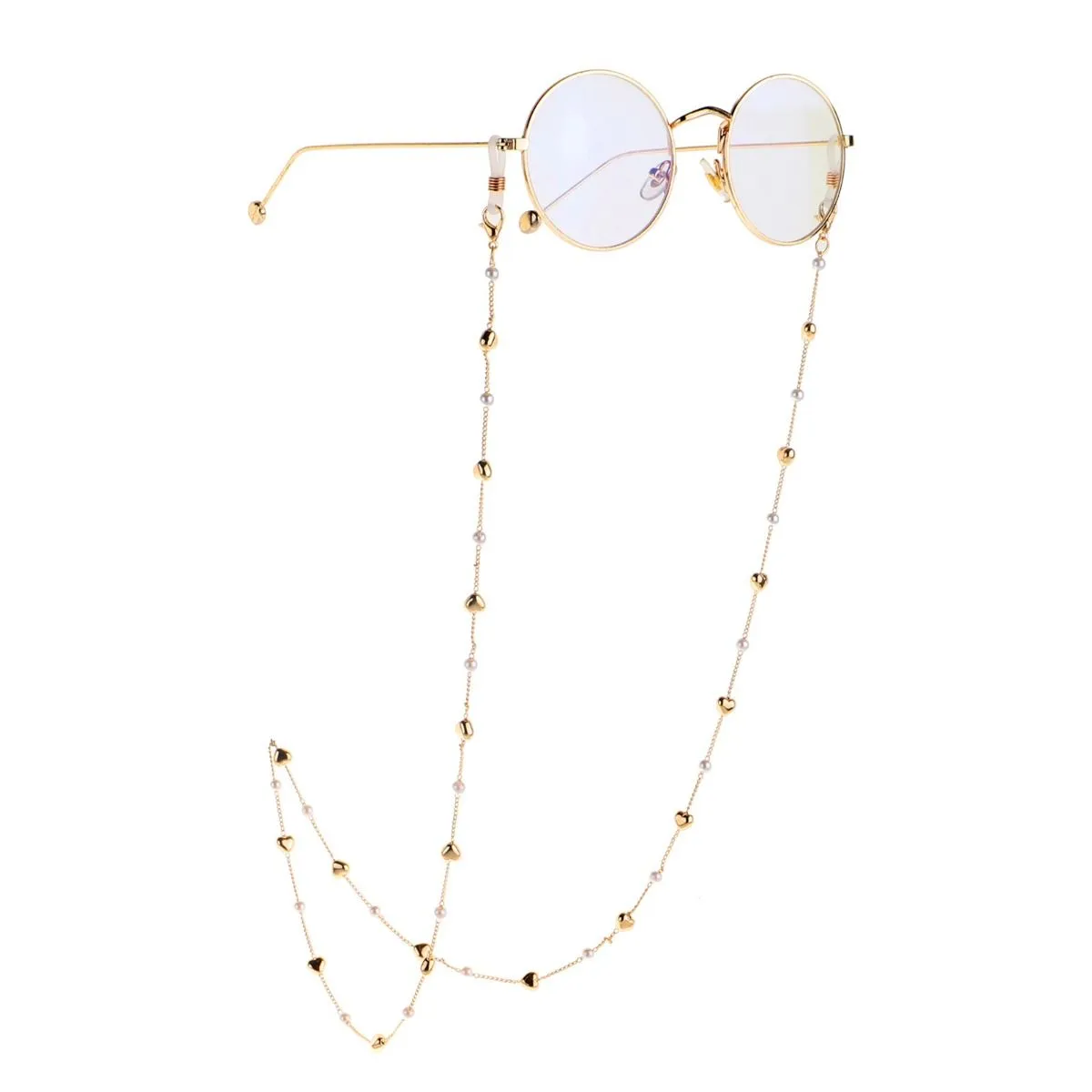 Gold Heart Studded Sunglasses Chain