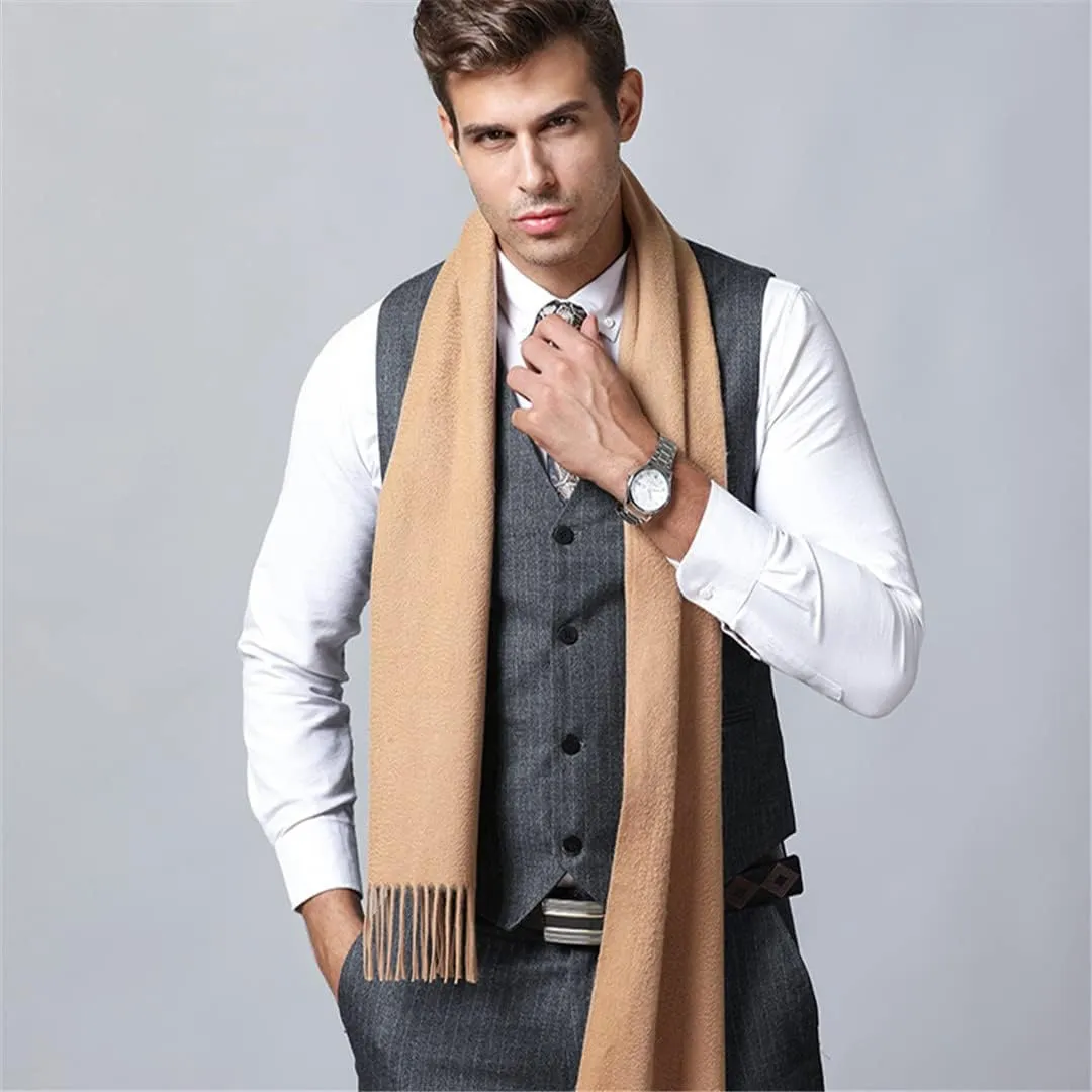 Hcclijo Cashmere Scarf Men Winter Men Scarf Unisex Women Thick Warm Neck Scarf Male Shawls