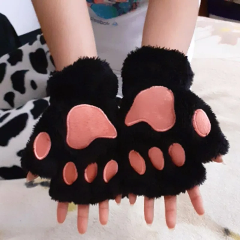 Kawaii Plush Cat Paw Gloves
