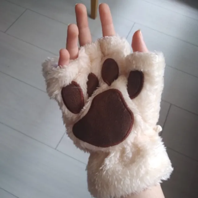 Kawaii Plush Cat Paw Gloves