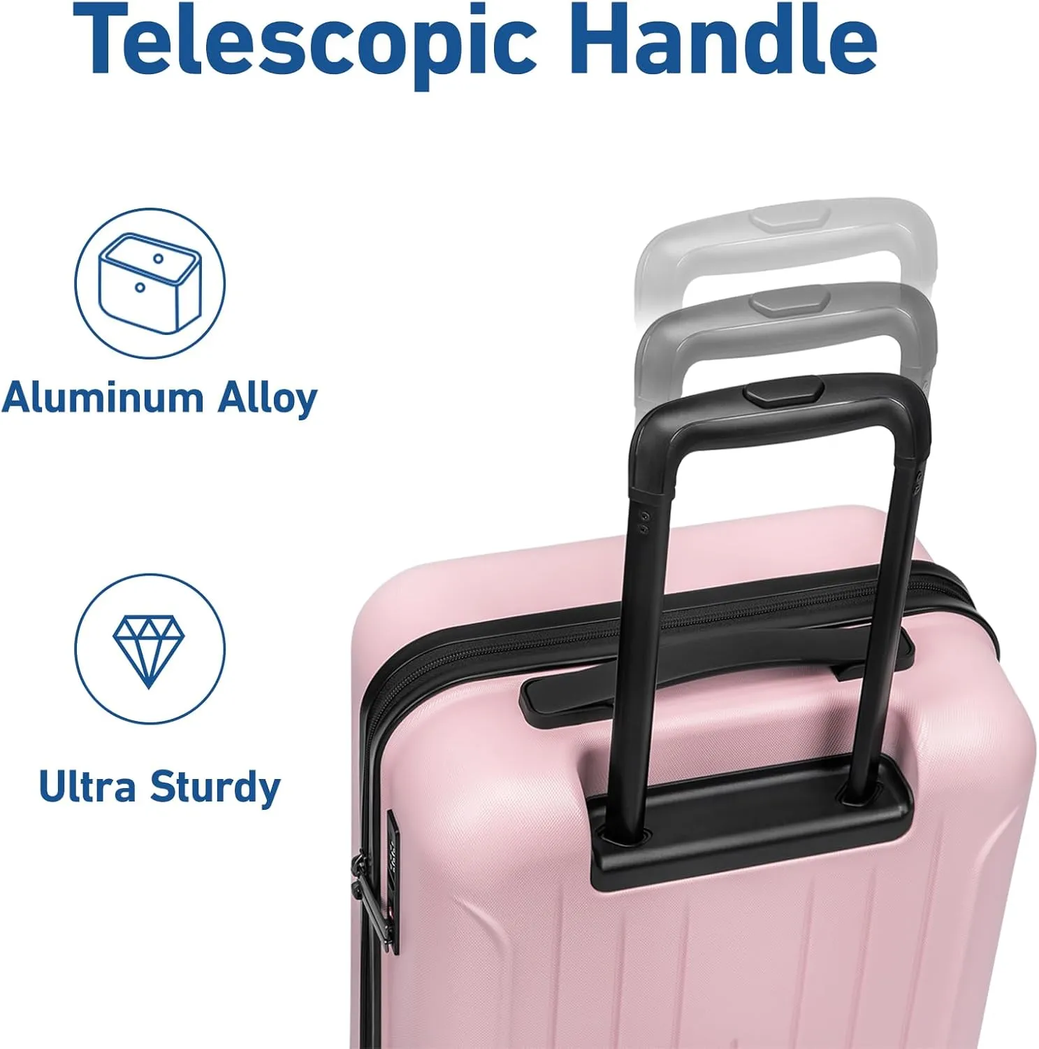 KYME Pink Carry On Luggage 22x14x9 Airline Approved, 20 Inch Hardside Suitcases With Wheels, Hard Shell Suitcase With TSA Lock, Double Spinner Wheels Carry-on (Pink, 20inch Carry-on)