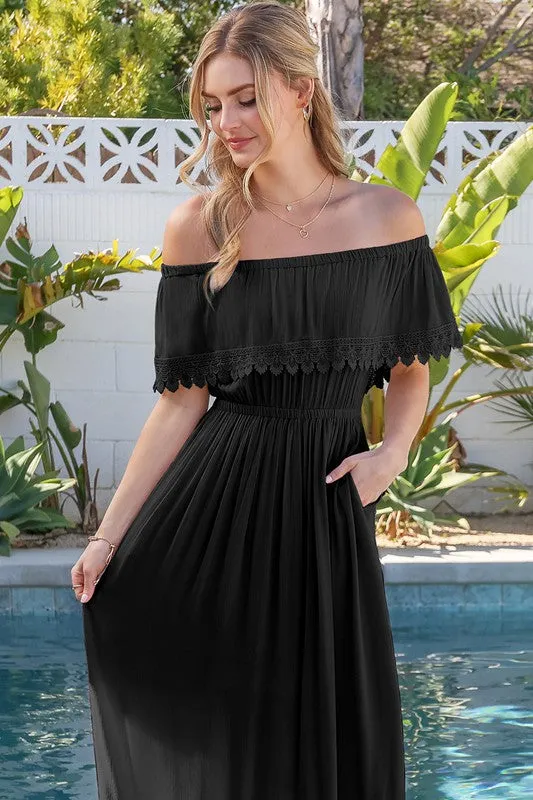 Long And Flowy Dress (Off The Shoulder Maxi Dress)