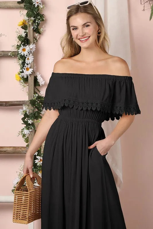 Long And Flowy Dress (Off The Shoulder Maxi Dress)