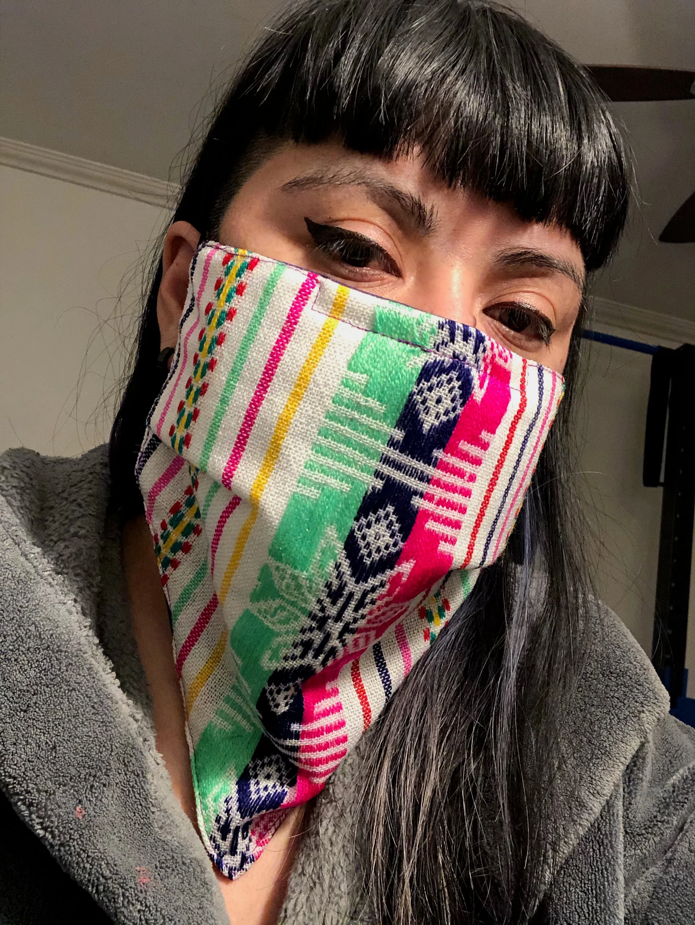 Mexican Textile Bandanita La Playa Blanca Bandana Mask