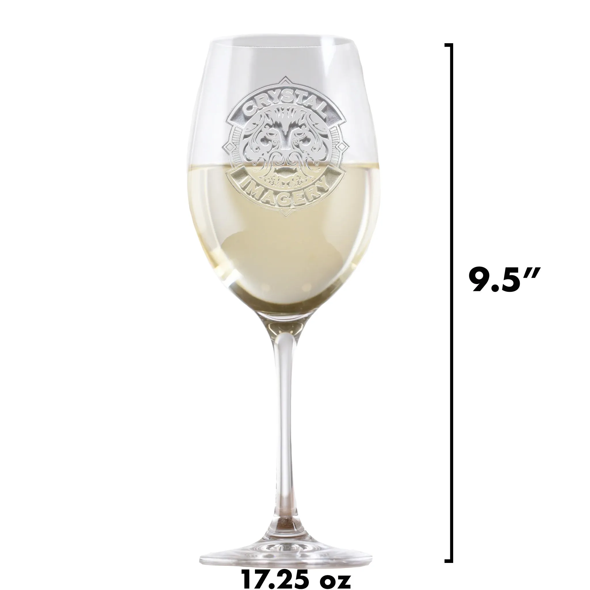 Monogram Engraved Stolzle Crystal White Wine Glass