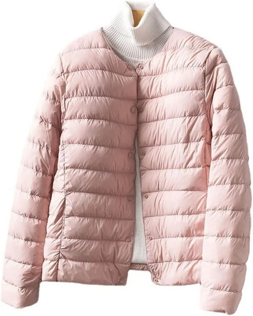 O-Neck Warm Women'S Ultra Light Weight Short Down Jacket Winter Portable Puffer Jackets