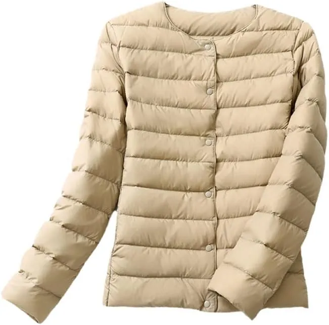 O-Neck Warm Women'S Ultra Light Weight Short Down Jacket Winter Portable Puffer Jackets