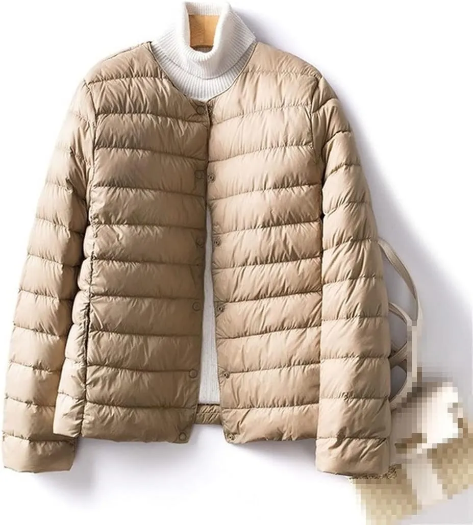 O-Neck Warm Women'S Ultra Light Weight Short Down Jacket Winter Portable Puffer Jackets