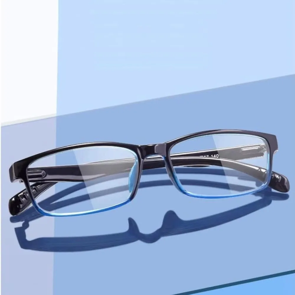 Reading Glasses Blue Light Blocking, Computer Reader for Women Men,Anti UV Glare Eyeglasses Stylish TR Frame Eyeglasses with Spring Hinges (Color : Blue, Size : 1.5X)
