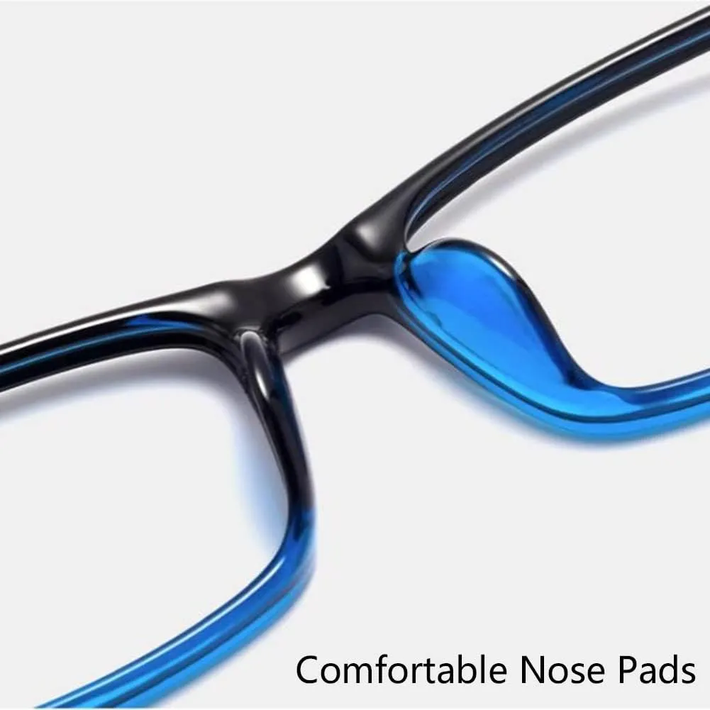 Reading Glasses Blue Light Blocking, Computer Reader for Women Men,Anti UV Glare Eyeglasses Stylish TR Frame Eyeglasses with Spring Hinges (Color : Blue, Size : 1.5X)