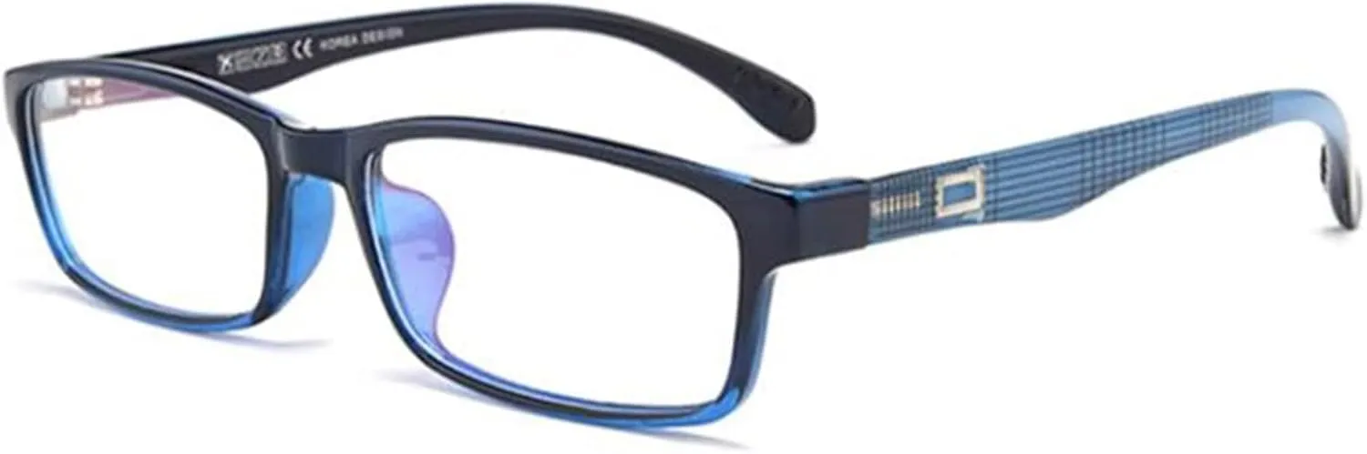 Reading Glasses Blue Light Blocking, Computer Reader for Women Men,Anti UV Glare Eyeglasses Stylish TR Frame Eyeglasses with Spring Hinges (Color : Blue, Size : 1.5X)