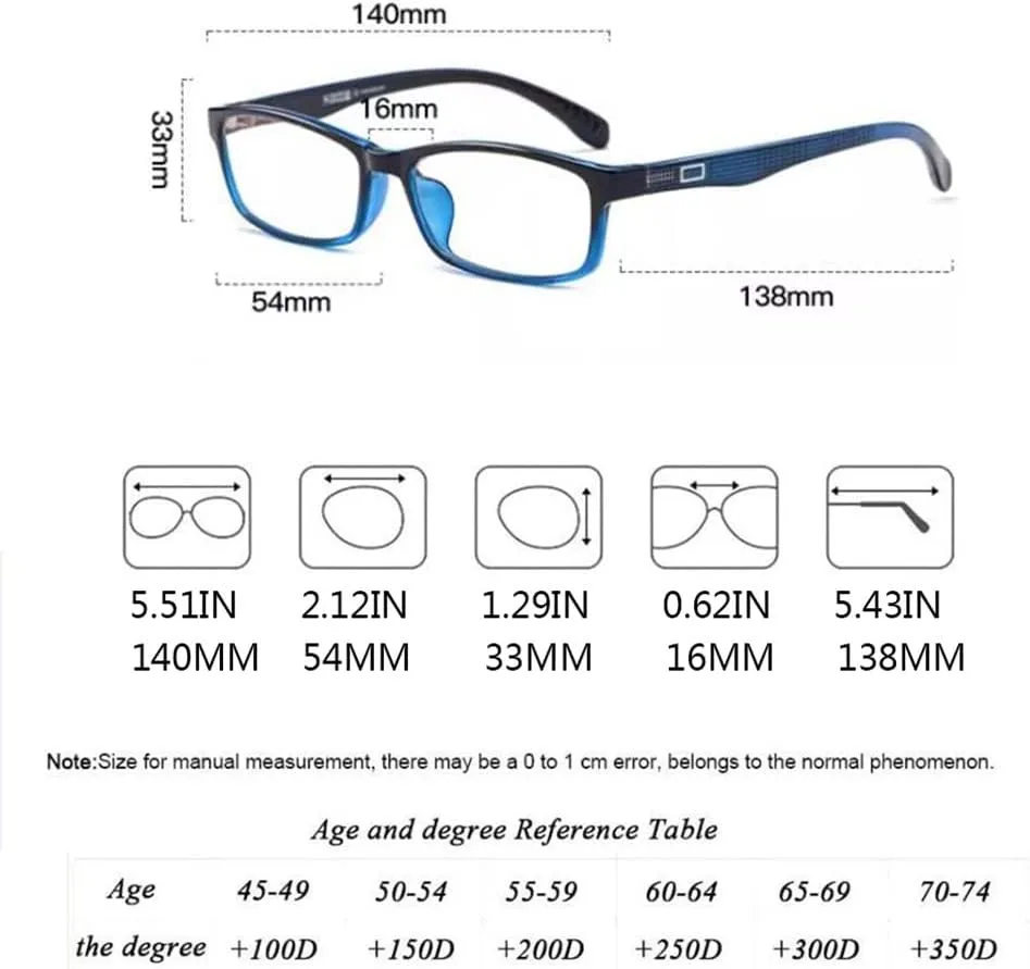 Reading Glasses Blue Light Blocking, Computer Reader for Women Men,Anti UV Glare Eyeglasses Stylish TR Frame Eyeglasses with Spring Hinges (Color : Blue, Size : 1.5X)