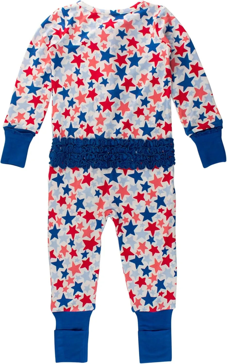 RuffleButts SoftSnooze™ Viscose from Bamboo Baby Girls Ruffle One Piece Convertible Pajamas