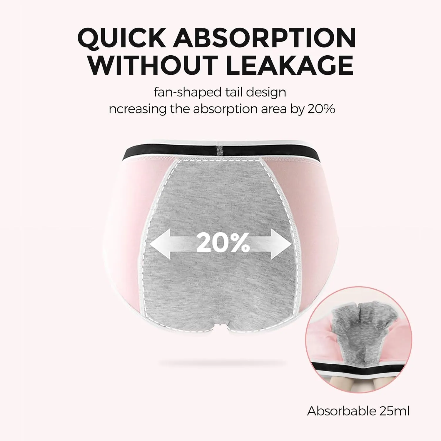 Teen Girls Knickers, 6-Pack Soft Cotton Panties, Anti-Leak & Washable, Comfortable & Airy, Ideal for School and Daily