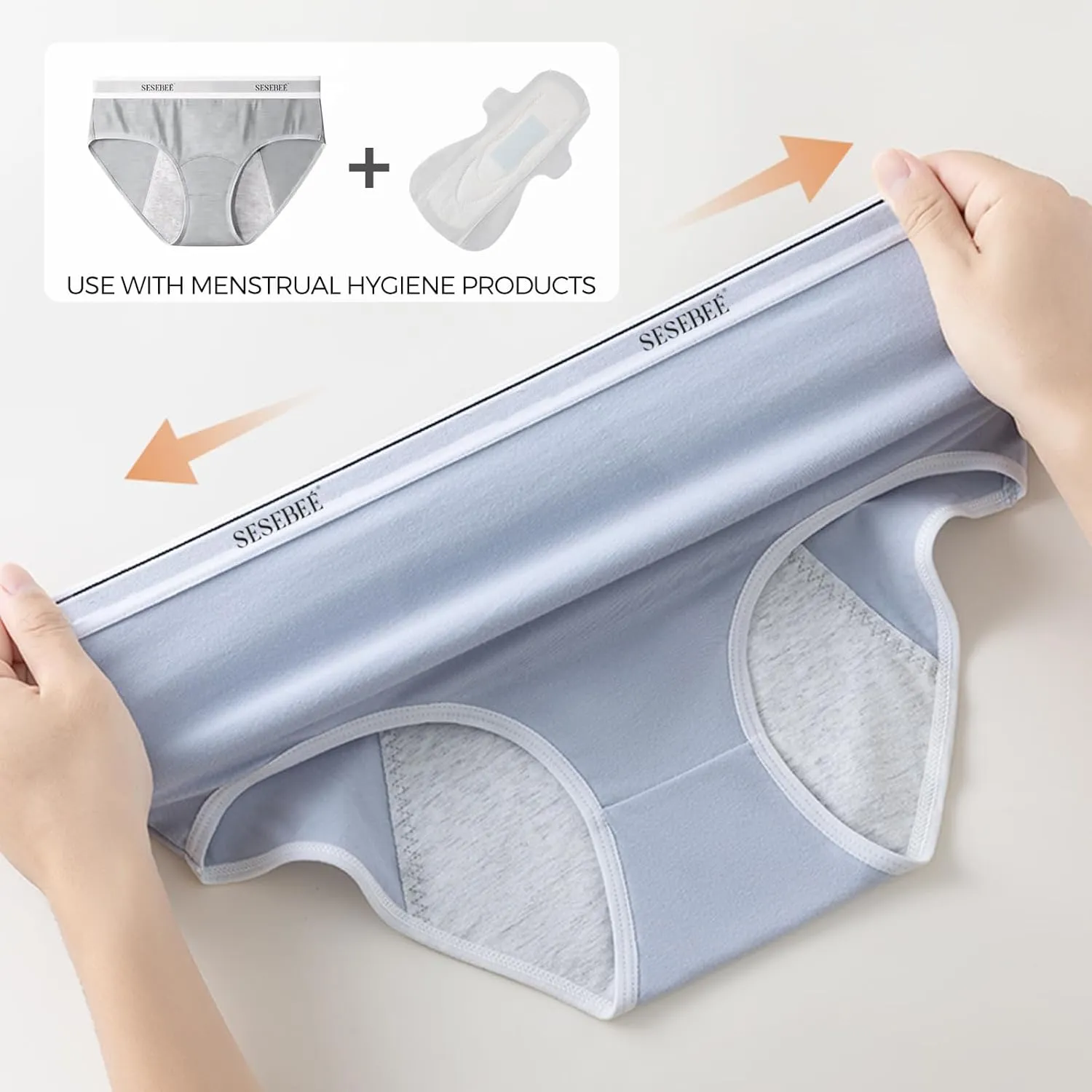 Teen Girls Knickers, 6-Pack Soft Cotton Panties, Anti-Leak & Washable, Comfortable & Airy, Ideal for School and Daily