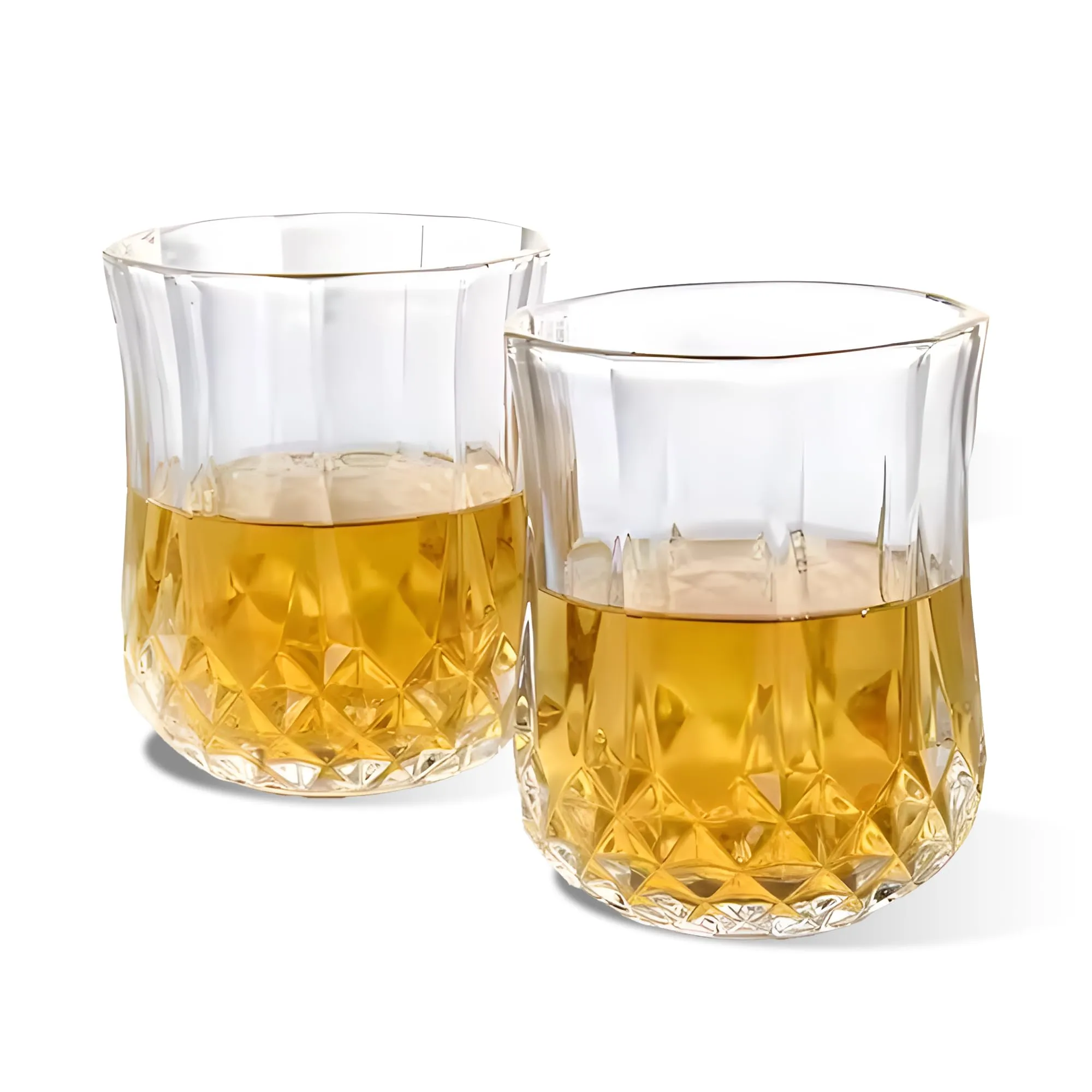 UMAI Whiskey Glasses Set of 2 (200ml Each) | Lead Free Neat Whiskey Glass | Heavy Bottom Drinking Glass | Crystal Glass for Bar Home | Glass for Drinks | Cocktail Glasses | Highball Glass