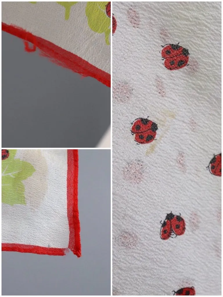 Vintage Chiffon Ladybug Scarf