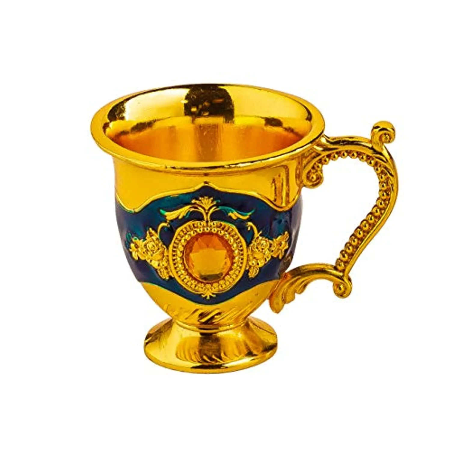 Vintage Turkish Coffee Pot Set for 6 including Tray  with Swarovski Style Crystals