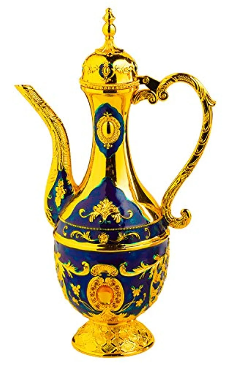Vintage Turkish Coffee Pot Set for 6 including Tray  with Swarovski Style Crystals