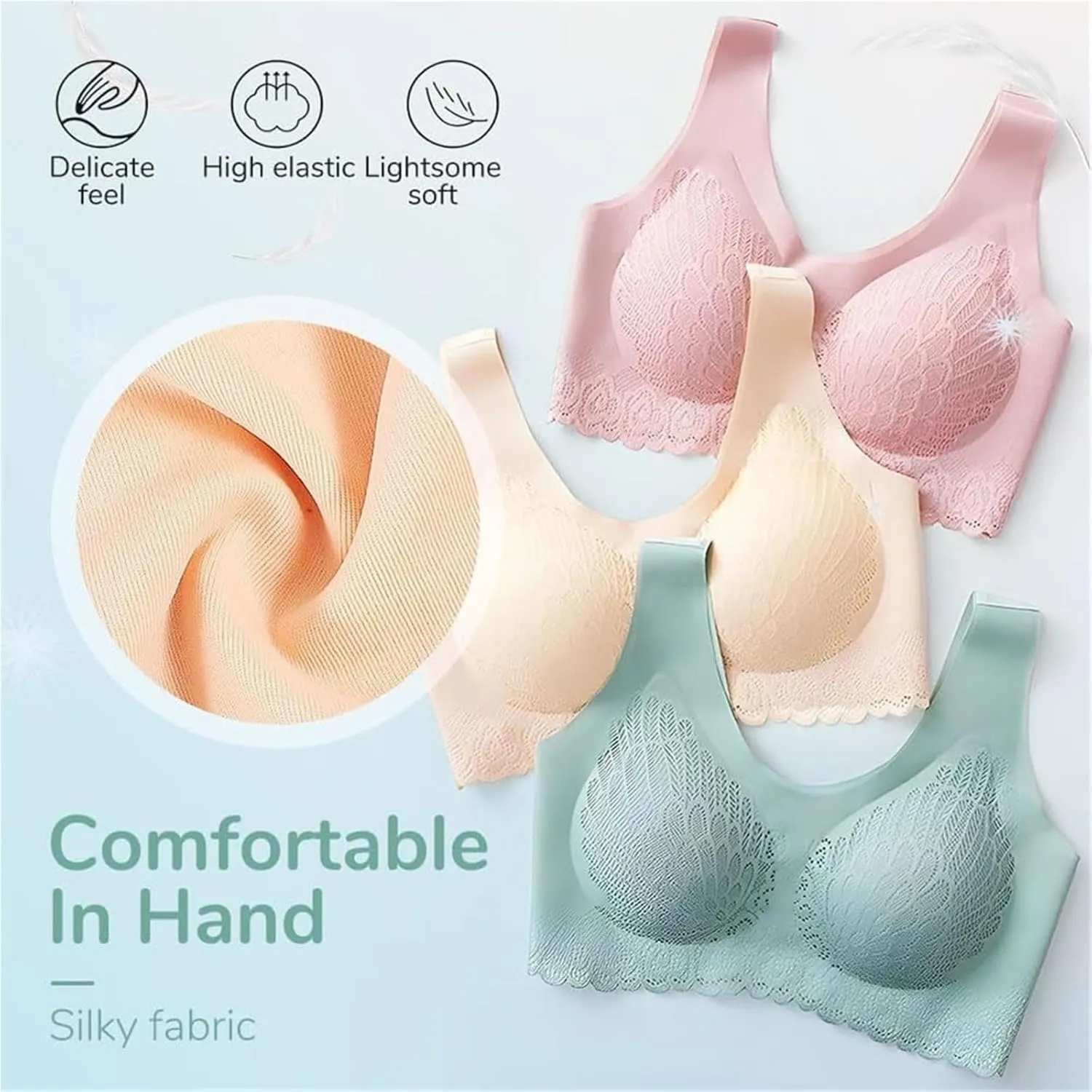 Wire-Free Sports Bra for Women -Full Support Sleep & Lounge Bra with Airy Comfort, Seamless Push-Up Bra