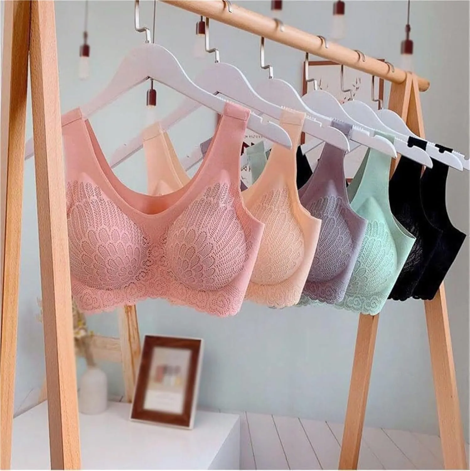 Wire-Free Sports Bra for Women -Full Support Sleep & Lounge Bra with Airy Comfort, Seamless Push-Up Bra
