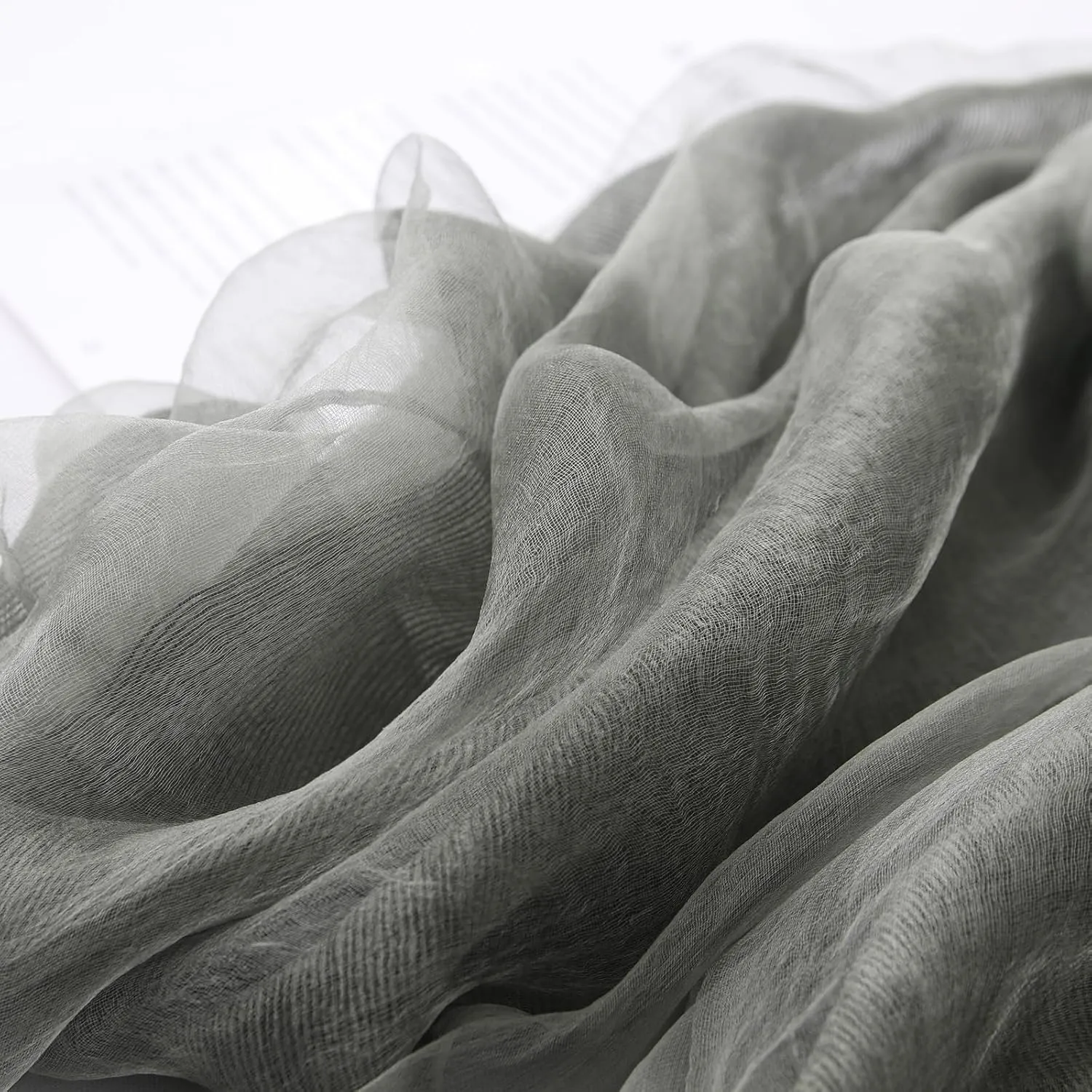 Women's Double Layer Scarf Lightweight Silk Wool Blend - Fluffy Airy All-Season Scarf Solid Color for Coats & Jackets