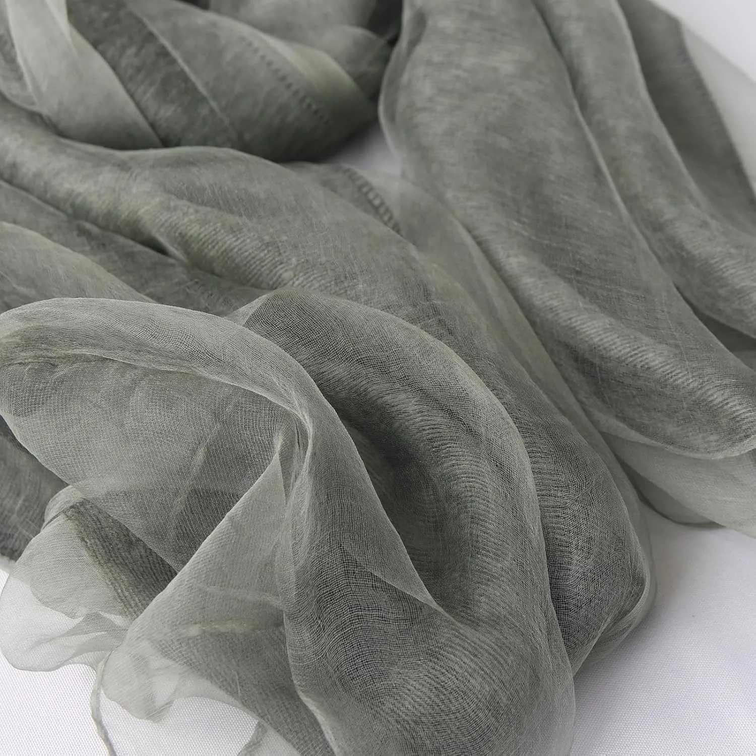 Women's Double Layer Scarf Lightweight Silk Wool Blend - Fluffy Airy All-Season Scarf Solid Color for Coats & Jackets