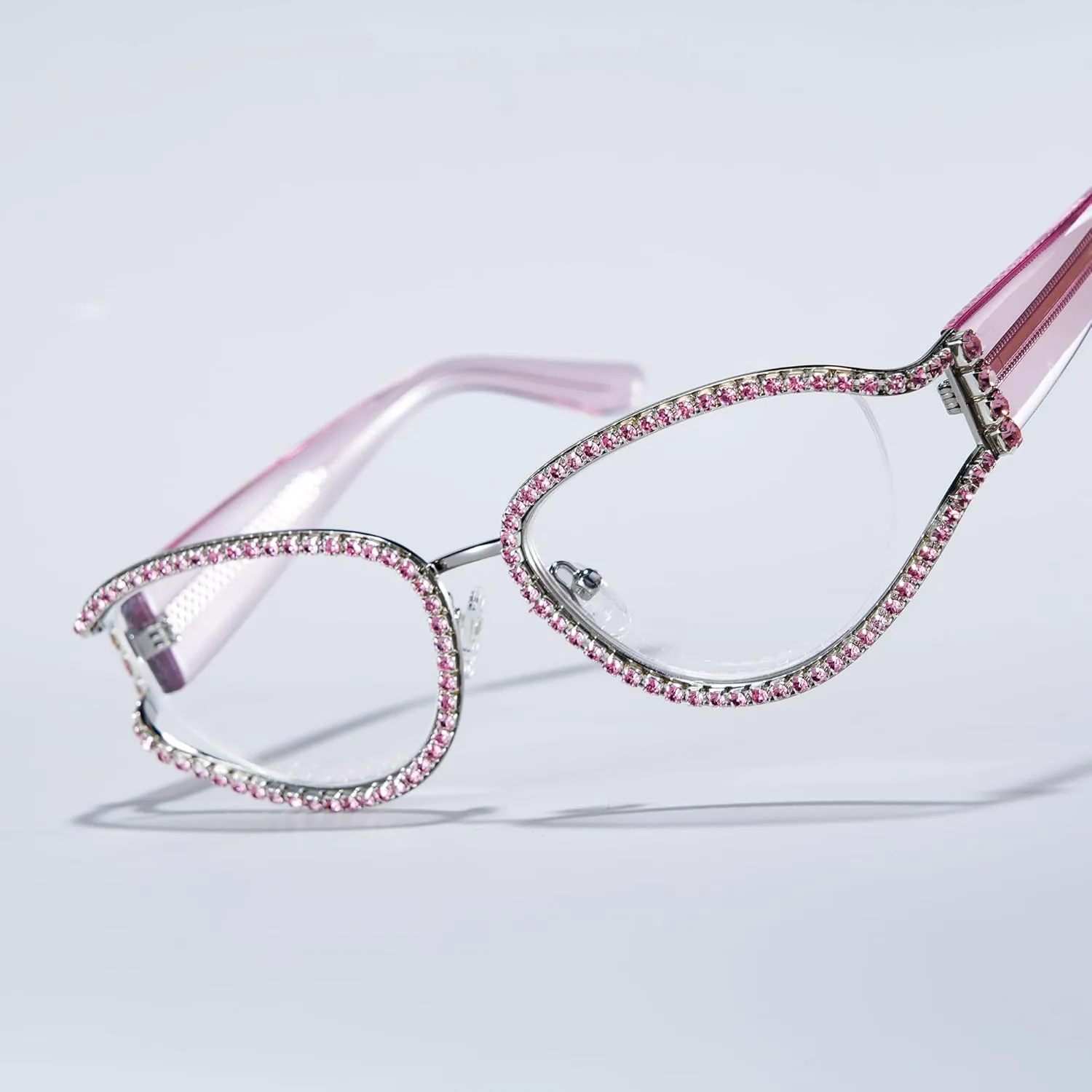 Zeelool Ladies's Cat Eye Frame Glasses With Shiny Diamonds Star GlassesZJGM237991